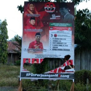 Puluhan Baliho Dirusak, PDIP Pasangkayu Minta Bawaslu Bertindak Cepat