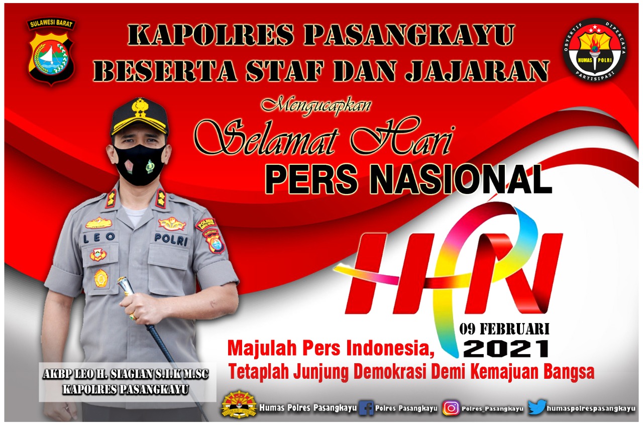 Ucapan HPN ke 75 Dari Kapolres Pasangkayu