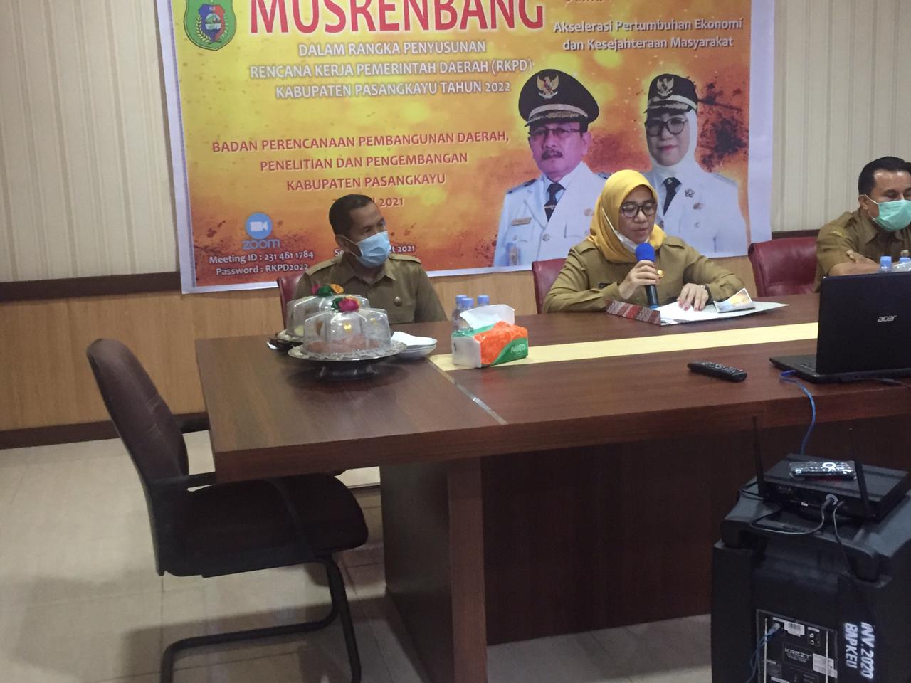 Secara Virtual, Wabup Pasangkayu Buka Musrenbang Kabupaten