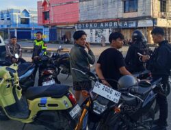 Tim Patmor Polresta Mamuju Amankan 9 Unit Sepeda Motor Balap Liar di Pasar Baru