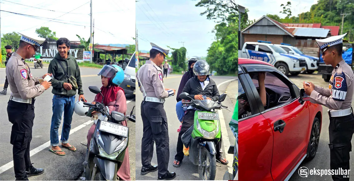 Operasi Zebra Marano di Gerbang Batas Kota Mamuju: Polda Sulbar Tingkatkan Kesadaran Berkendara dengan Sentuhan Humanis