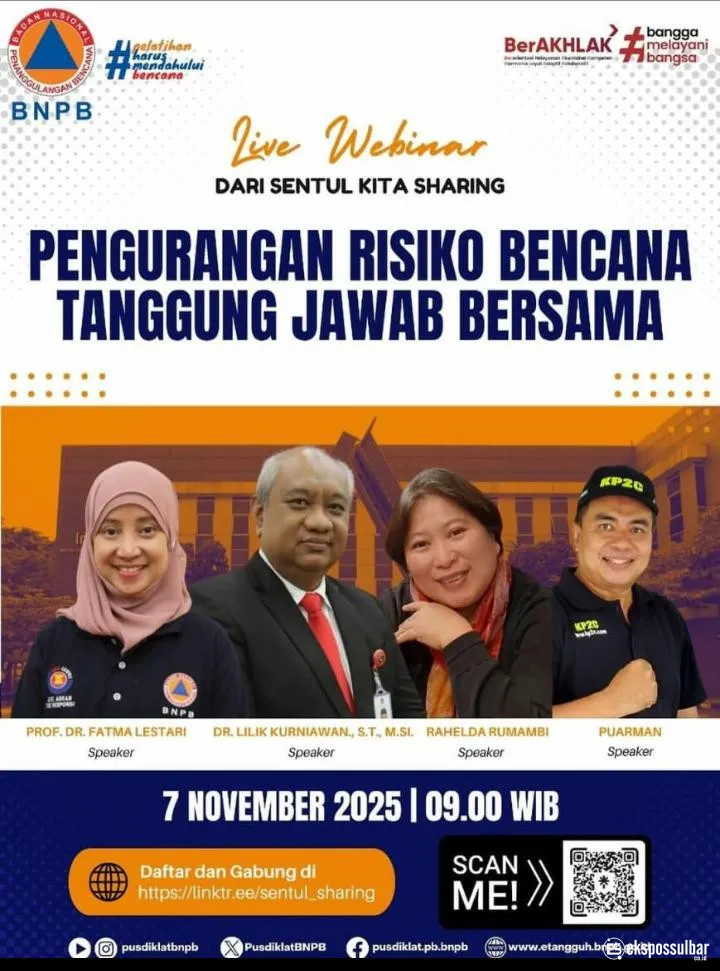 BPBD Sulbar Ikuti Live Webinar Pusdiklat BNPB RI