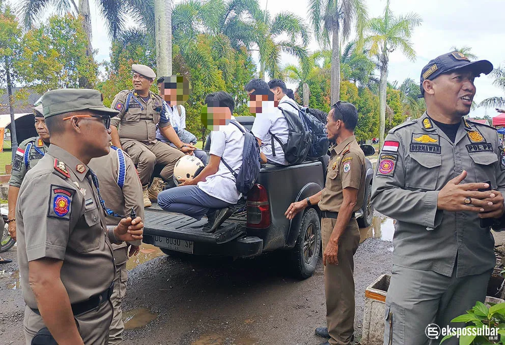 Satpol PP Sulbar Gelar Operasi Tertib Pelajar, Sasar Titik Rawan Bolos di Kota Mamuju