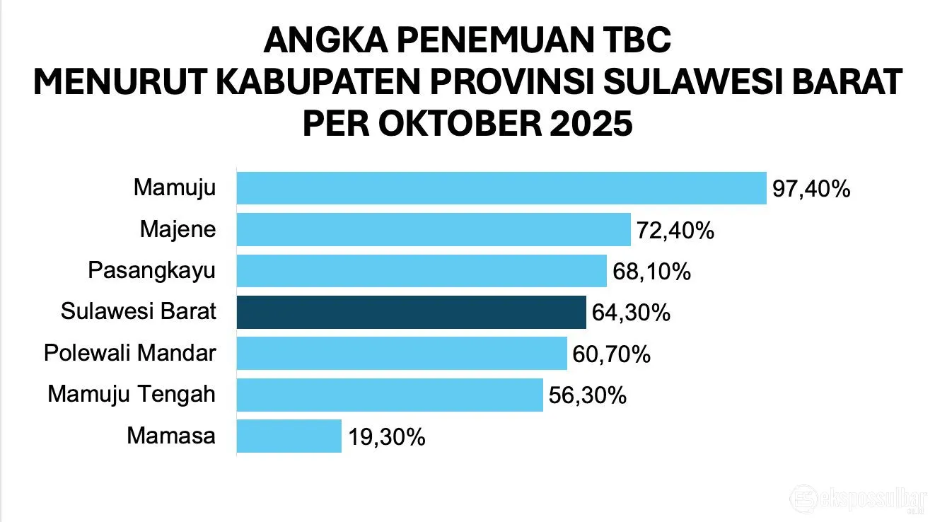 Penemuan Kasus TBC di Sulawesi Barat Capai 64,30 Persen, Dinkes Dorong Akselerasi Eliminasi TBC 2030