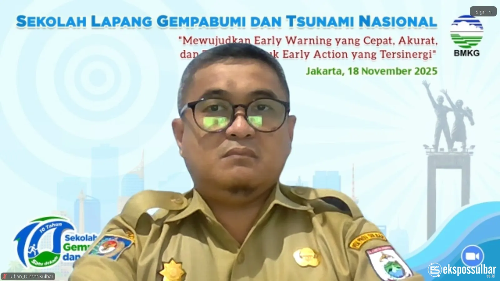 Dinsos Sulbar Ikuti Sekolah Lapang Gempa Bumi dan Tsunami Nasional