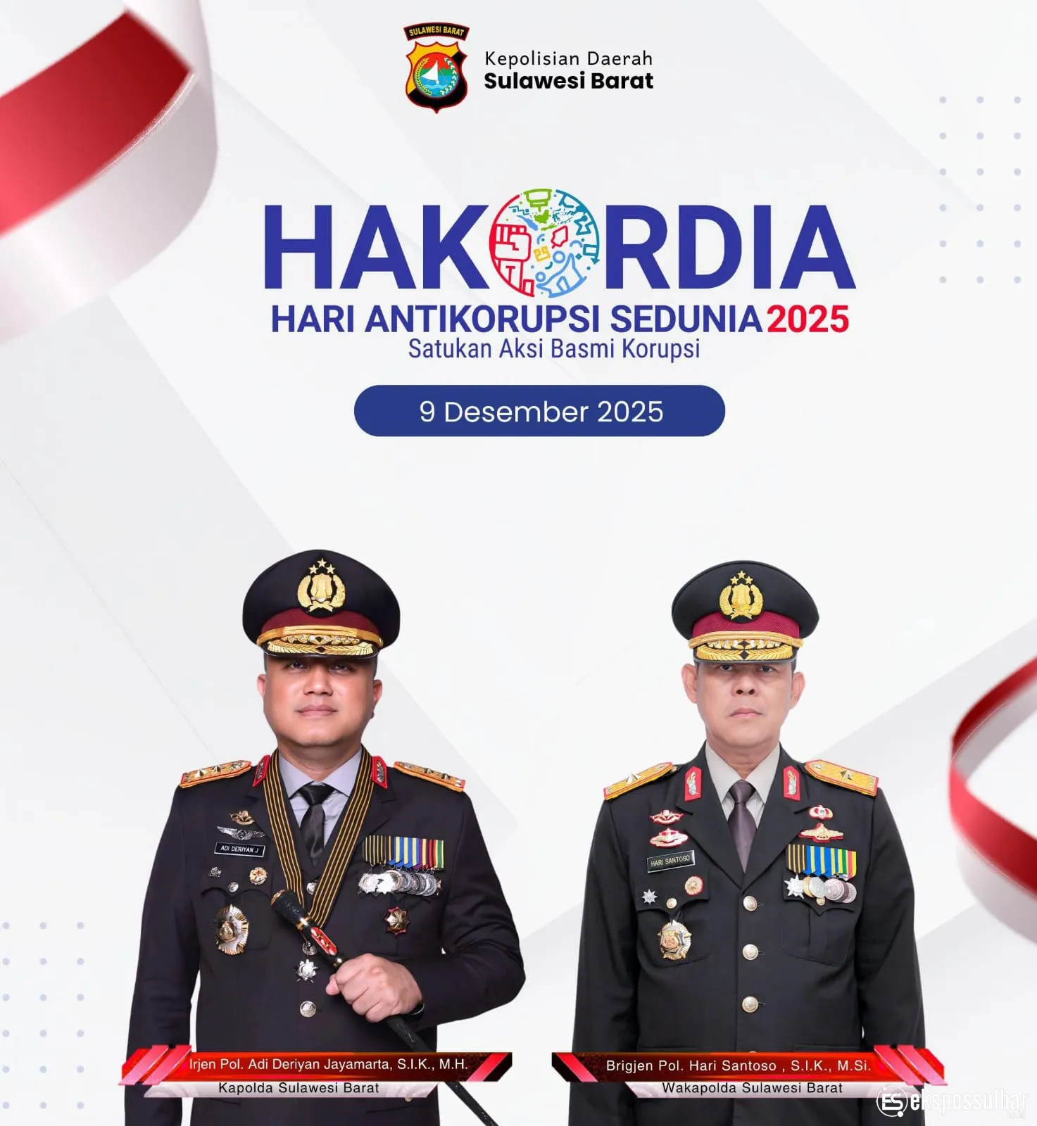 Polda Sulbar Dukung Penuh Aksi Basmi Korupsi Sedunia