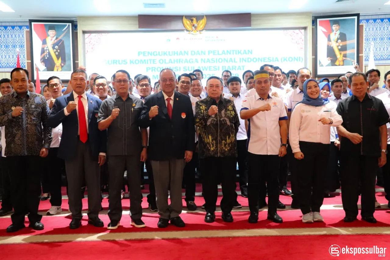Pelantikan KONI Sulbar Masa Bakti 2025-2029, Wagub Salim S. Mengga Minta KONI Sulbar yang Baru Lebih Baik dan Lebih Berprestasi