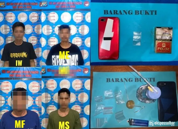 Sat Resnarkoba Polres Majene Bongkar Jaringan Sabu, Empat Terduga Pelaku Diamankan