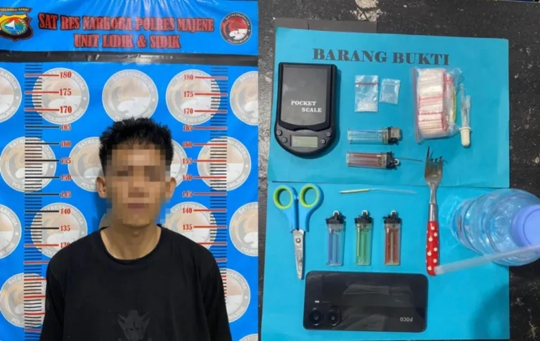 Sembunyikan Sabu di Kotak Sepatu, Pemuda di Pamboang Diringkus Sat Resnarkoba Polres Majene