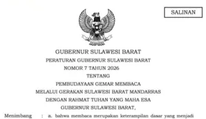 Gubernur SDK Terbitkan Pergub Gerakan Sulbar Mandarras, Perkuat Budaya Literasi sebagai Bagian dari Implementasi Panca Daya