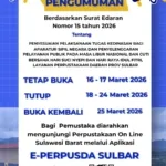 Jelang Libur Nasional Nyepi dan Idul Fitri, Perpusip Sulbar Tetap Buka Layanan Perpustakaan