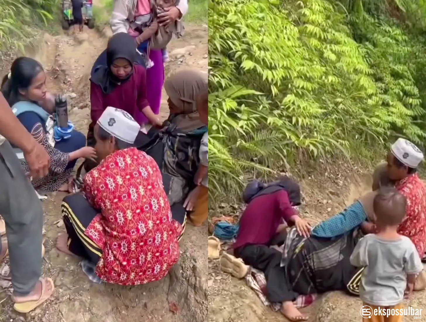 Pilu! Jalan Rusak Parah, Ibu di Mamuju Terpaksa Melahirkan di Pinggir Jalan