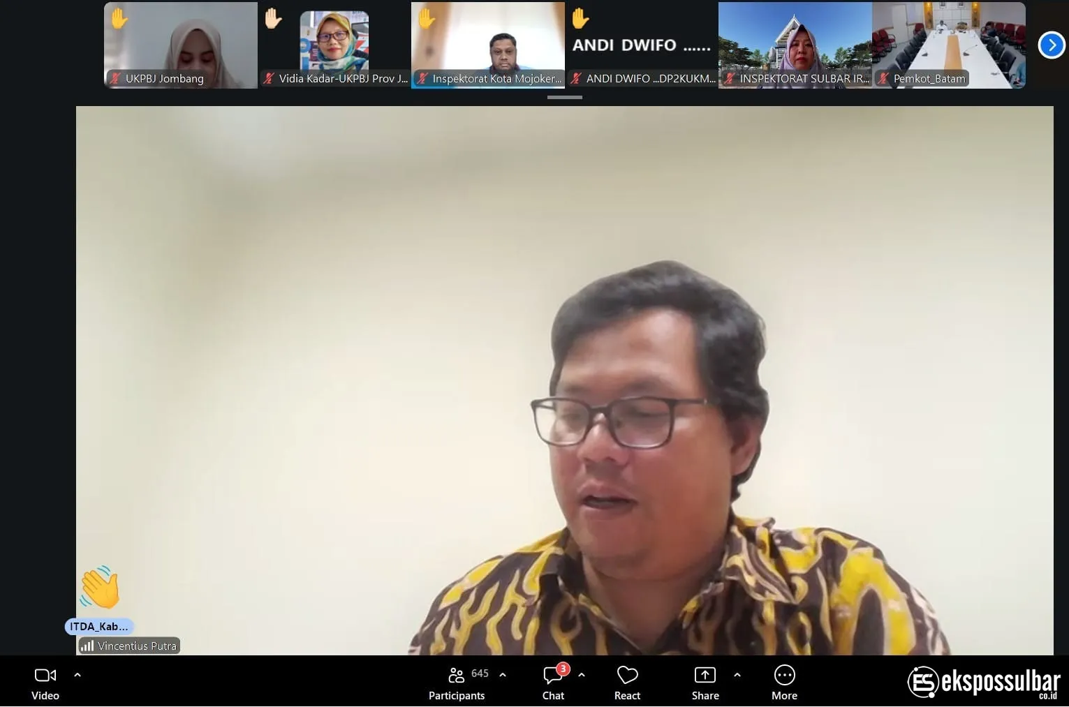 Inspektorat Sulbar Ikuti Pembahasan Indeks Kepatuhan Belanja PDN, Dorong Kepatuhan Belanja Produk Dalam Negeri