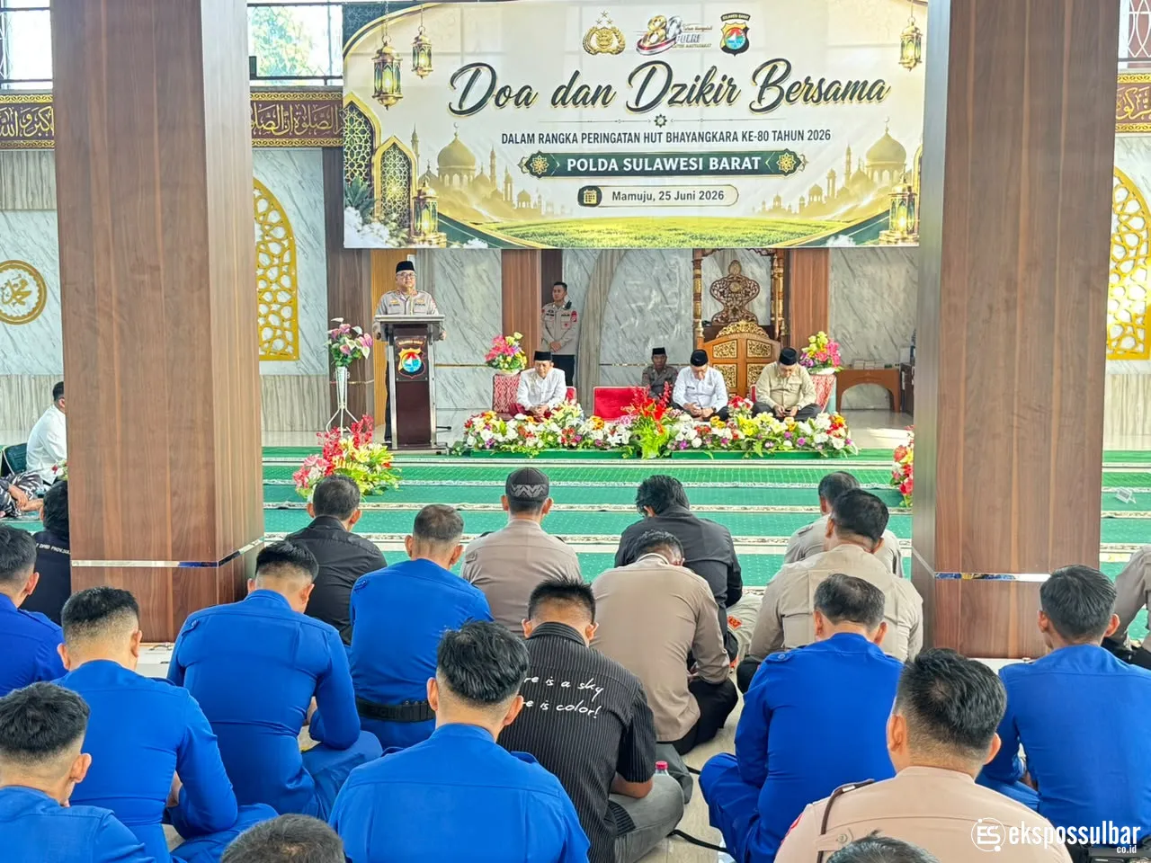Dzikir dan Doa Bersama Warnai Peringatan Hari Bhayangkara ke-80 di Polda Sulbar