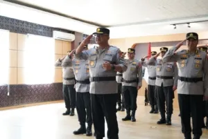 Tetap Penuh Semangat Pengabdian, Kapolda Sulbar dan PJU Ikuti Upacara Pemuliaan Nilai‑Nilai Tribrata Secara Daring