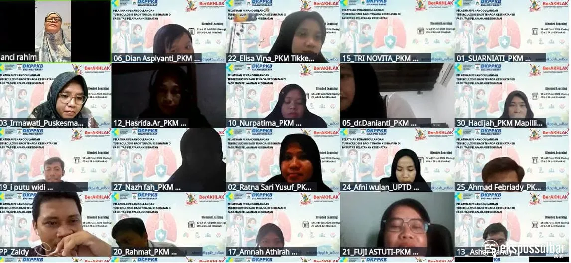 Perkuat Implementasi Garatta TBC, DKPPKB Sulbar Kolaborasi BBPK Makassar Selenggarakan Pelatihan TBC bagi SDMK Puskesmas