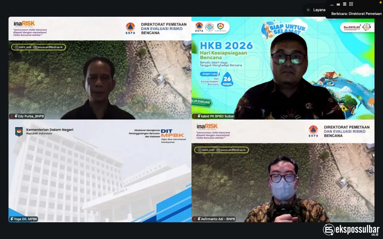 BPBD Sulbar Ikuti Kick-off Meeting BNPB, Perkuat Pemetaan Komponen Kapasitas dan Risiko Bencana Nasional