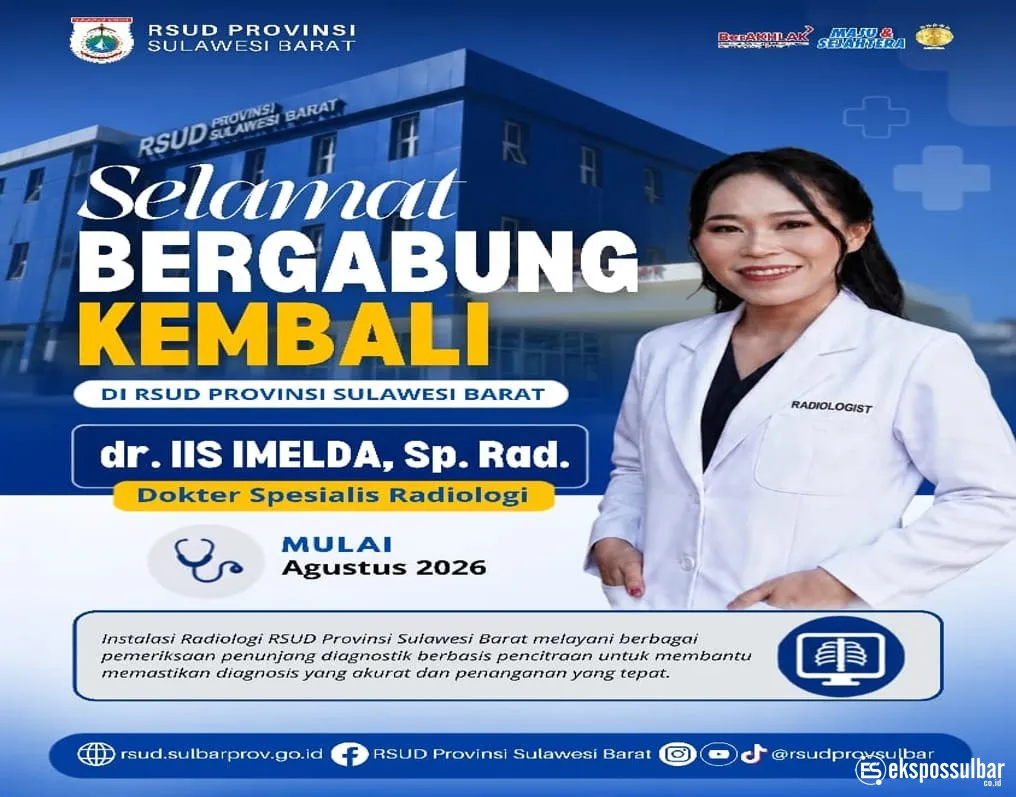 Perkuat Layanan Radiologi, RSUD Sulbar Sambut Kembali dr. Iis Imelda, Sp.Rad