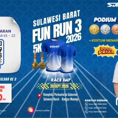 Meriahkan HUT Sulbar ke-22, Fun Run 3 Siapkan Hadiah dan Doorprize, Target 810 Pelari
