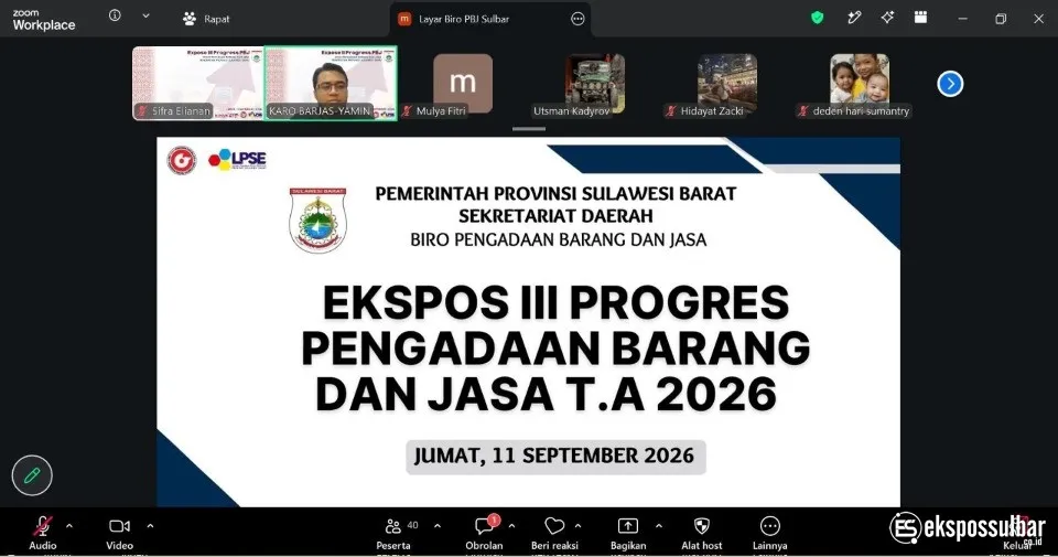 Expose III PBJ 2026, Biro PBJ Setda Sulbar Perkuat Pengendalian Progres dan Persiapan Konsolidasi 2027