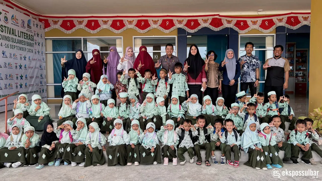 Bangun Budaya Literasi Sejak Usia Dini, Perpusip Sulbar Terima Kunjungan TK Integral Al-Furqon Hidayatullah