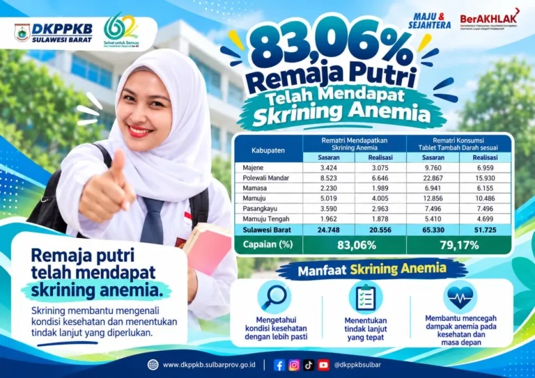 83,06 Persen Remaja Putri Sulbar Telah Jalani Skrining Anemia