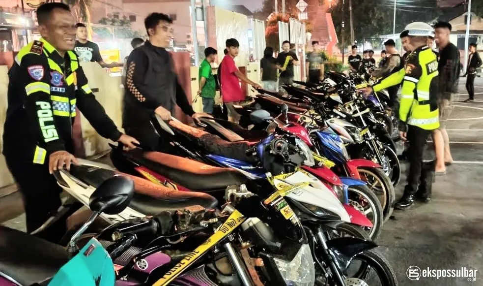 Tindak Lanjut Keluhan Warga, Polresta Mamuju Amankan 21 Motor Berknalpot Brong