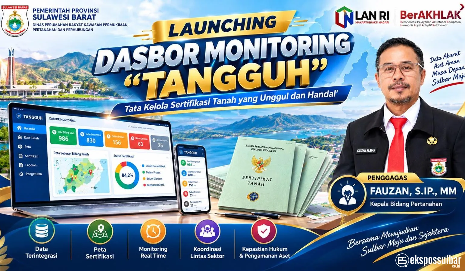 TANGGUH Hadirkan Dasbor Monitoring untuk Dukung Percepatan Sertifikasi Tanah Pemprov Sulbar